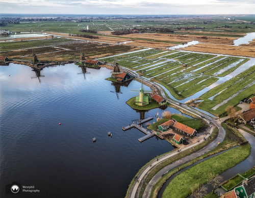 Drone foto van Zaanse schans