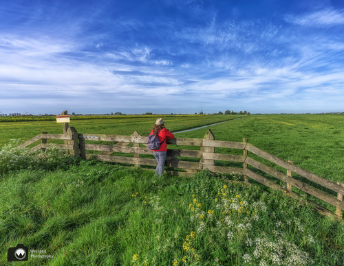 Laura kijkt bij hek uit in de vertre