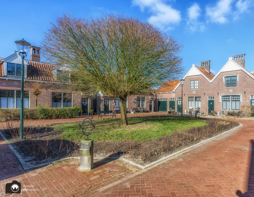 Wijkje met boom in het midden